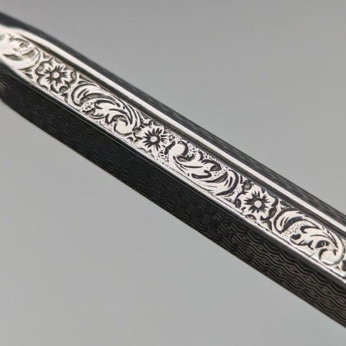 Early 20th Century Antique Flower Engraving 835 Silver Propelled Mechanical Pencil